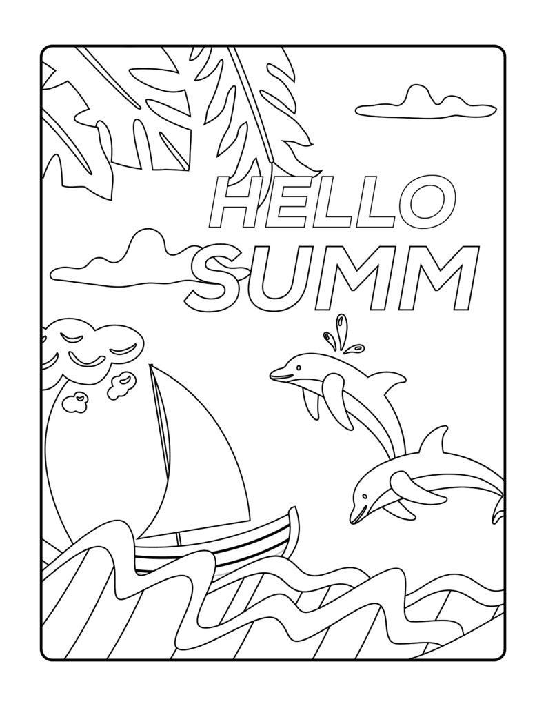 Free summer coloring pages printables for kids and adult