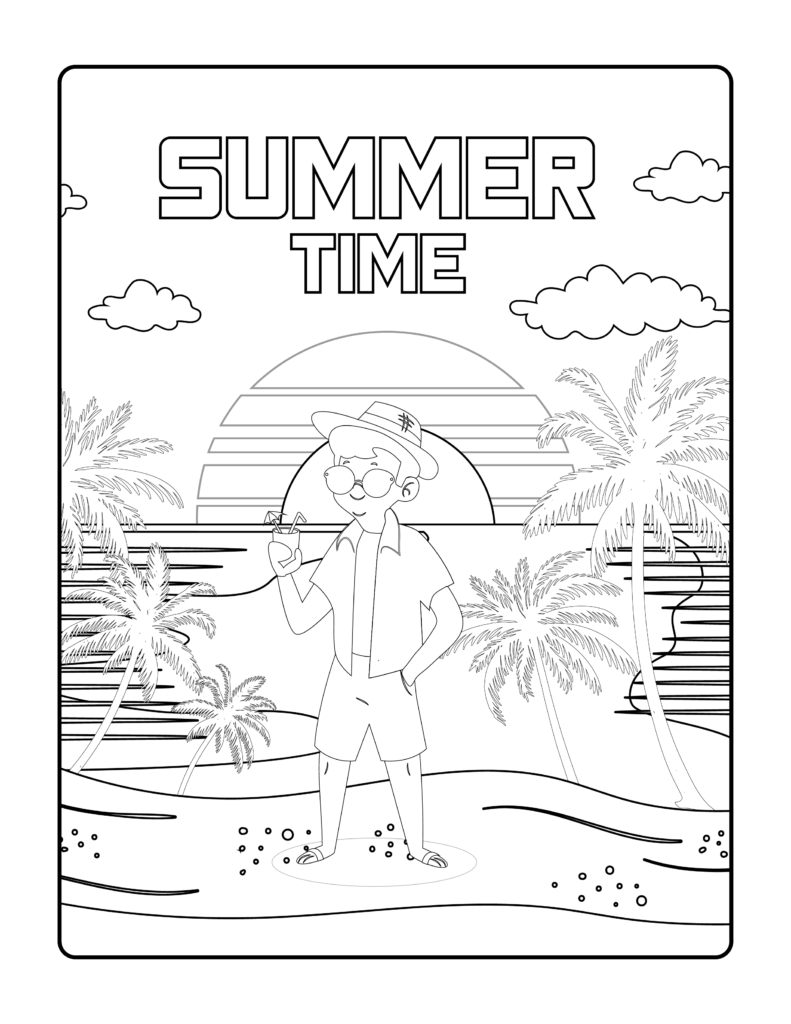 Free summer coloring pages printables for kids and adult