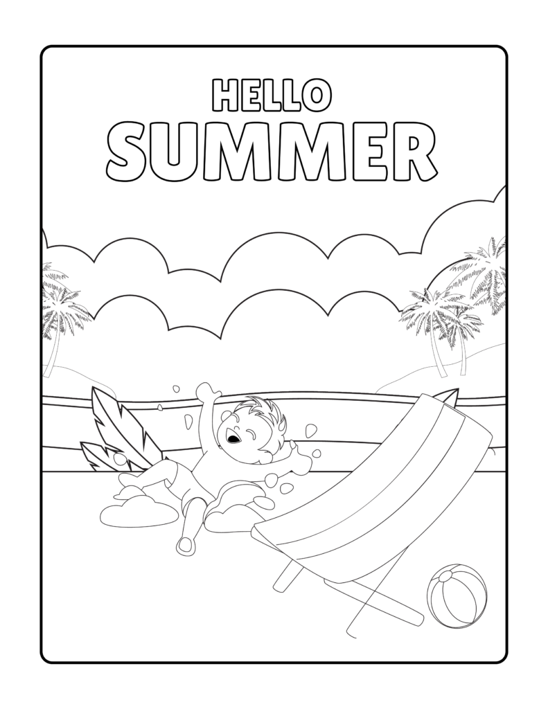 Free summer coloring pages printables for kids and adult