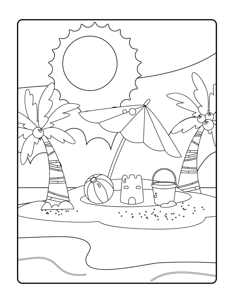 Free summer coloring pages printables for kids and adult