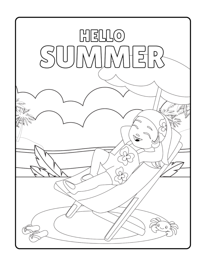 Free summer coloring pages printables for kids and adult