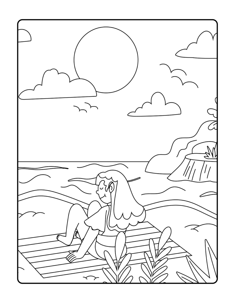 Free summer coloring pages printables for kids and adult