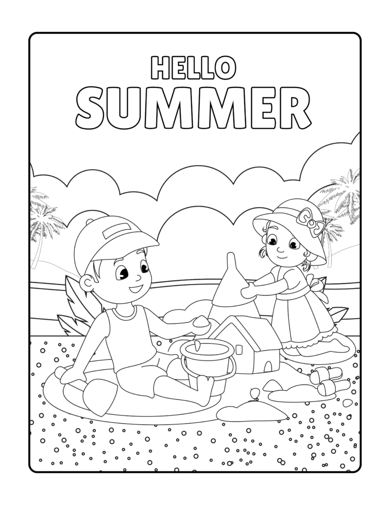 Free summer coloring pages printables for kids and adult