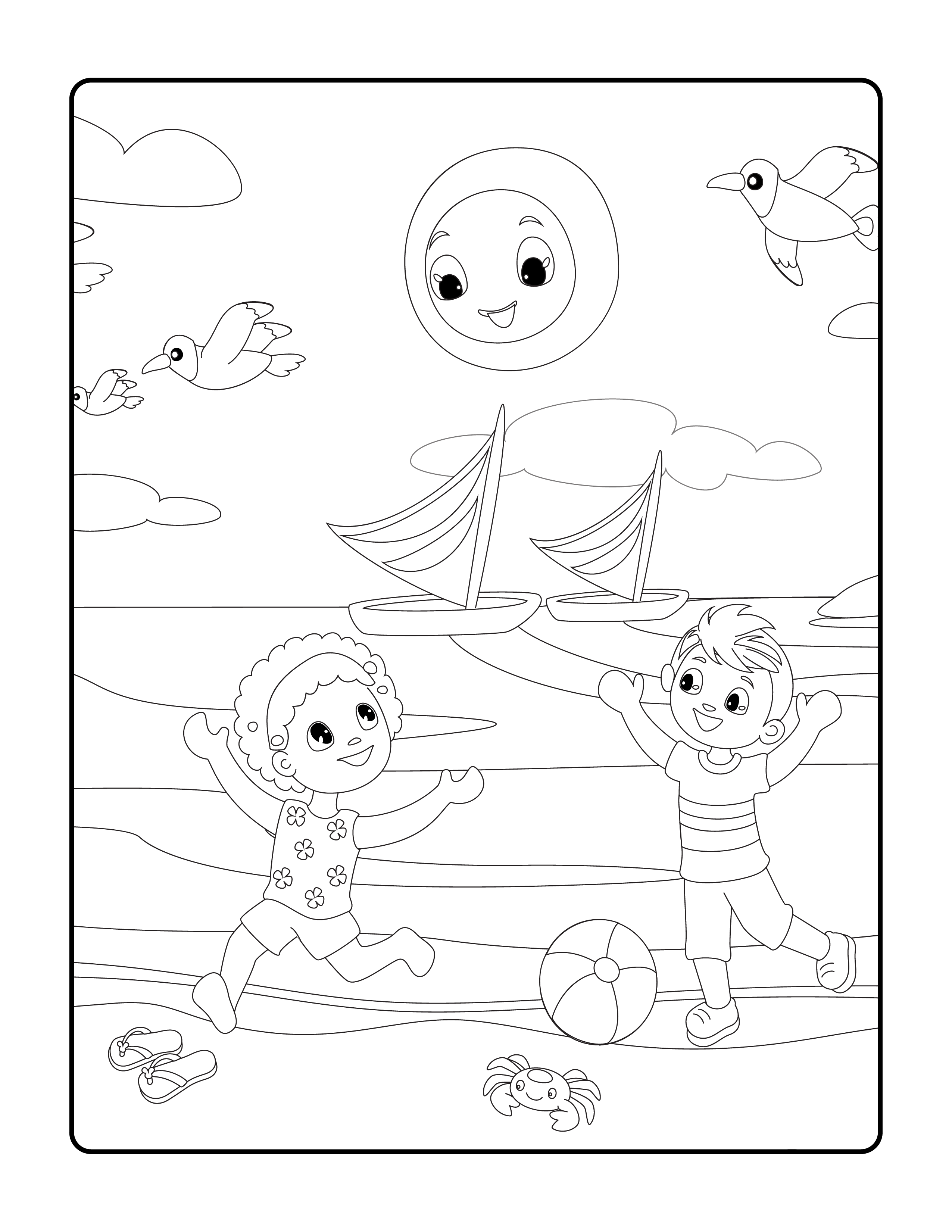 Free summer coloring pages printables for kids and adult