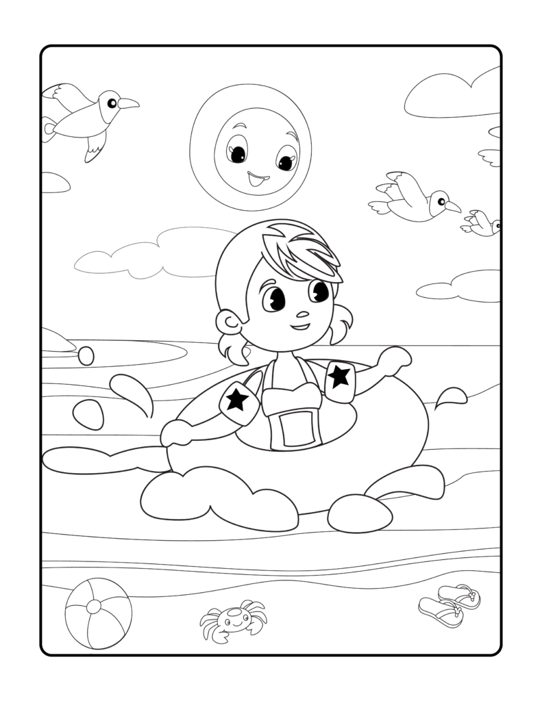 Free summer coloring pages printables for kids and adult