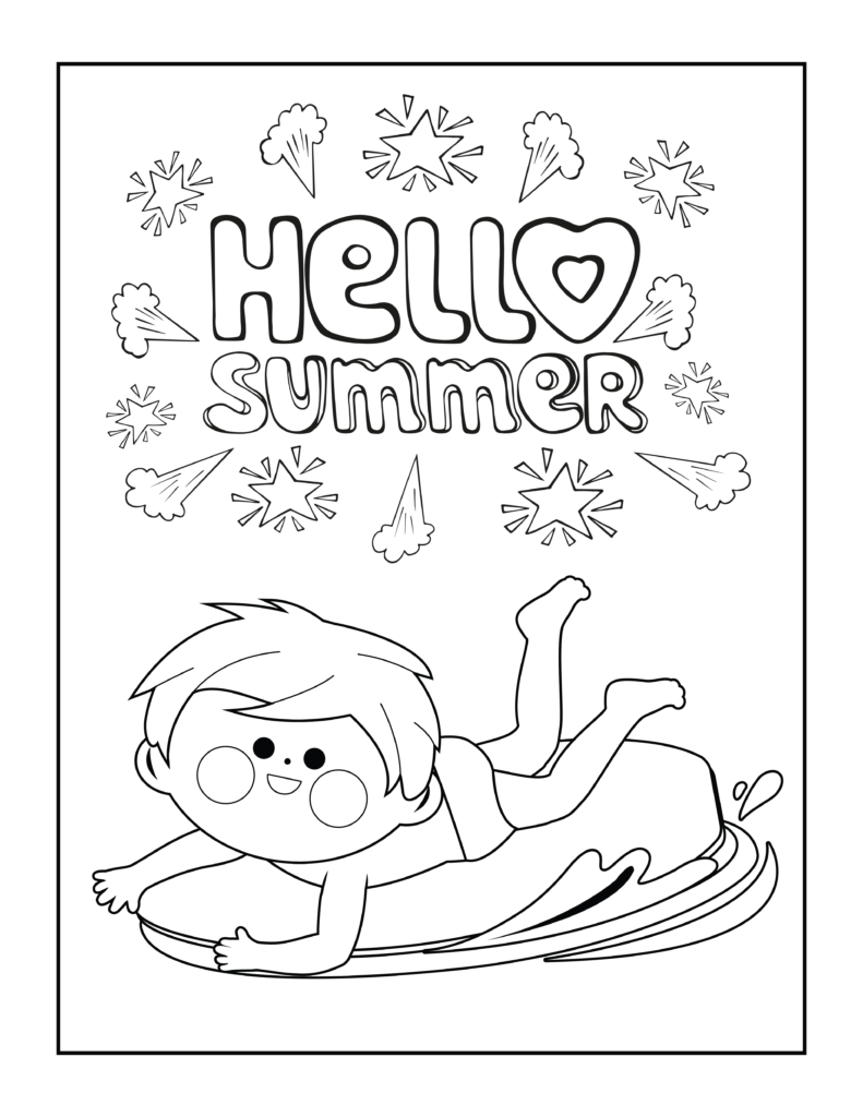 Free summer coloring pages printables for kids and adult