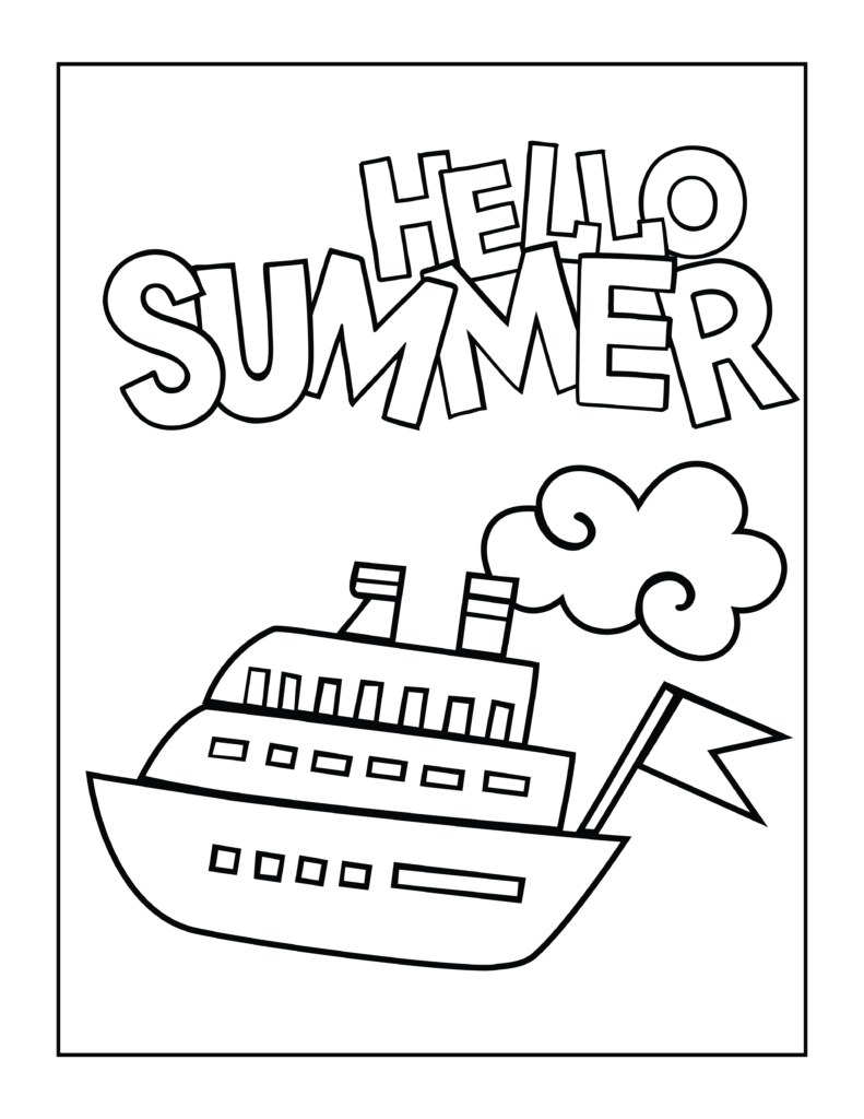 Free summer coloring pages printables for kids and adult