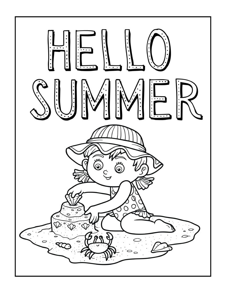 Free summer coloring pages printables for kids and adult