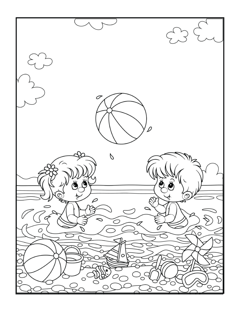 Free summer coloring pages printables for kids and adult