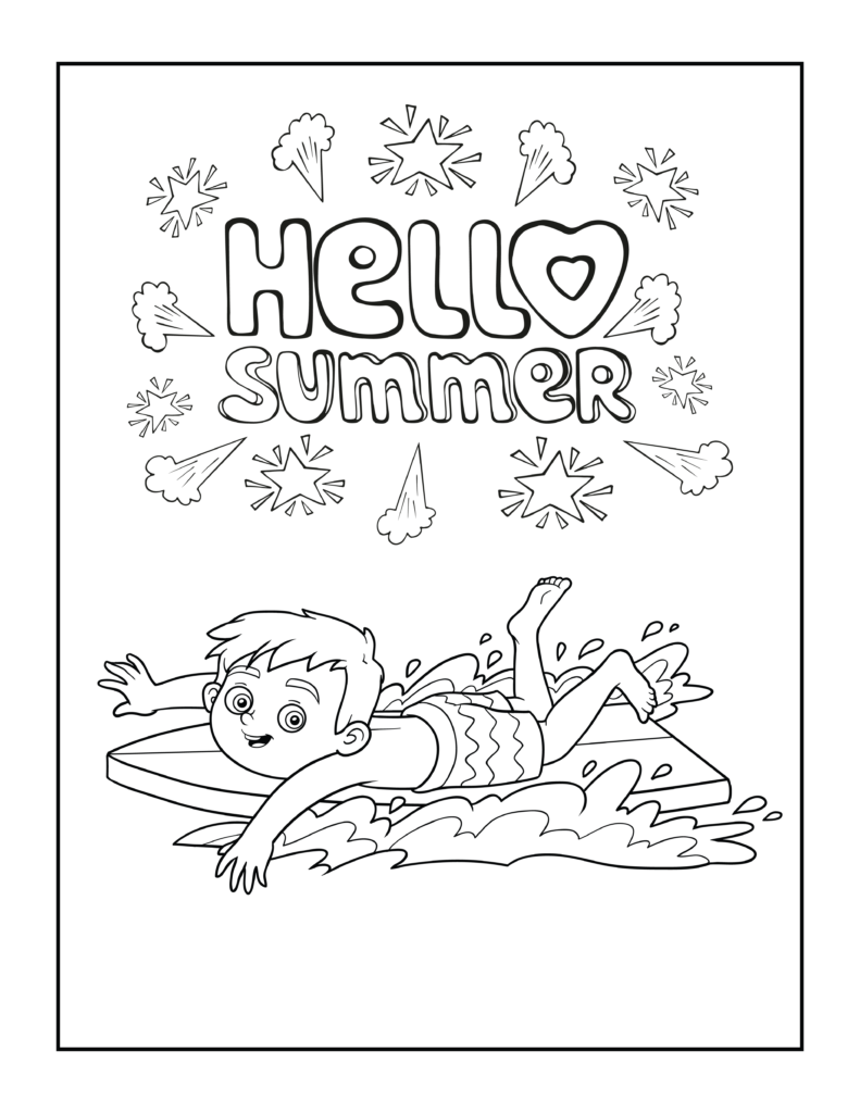 Free summer coloring pages printables for kids and adult