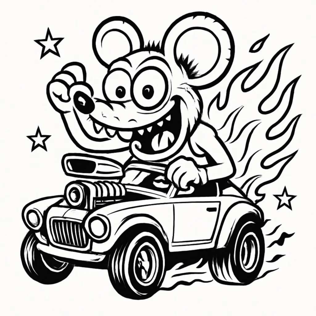 Rat fink coloring pages