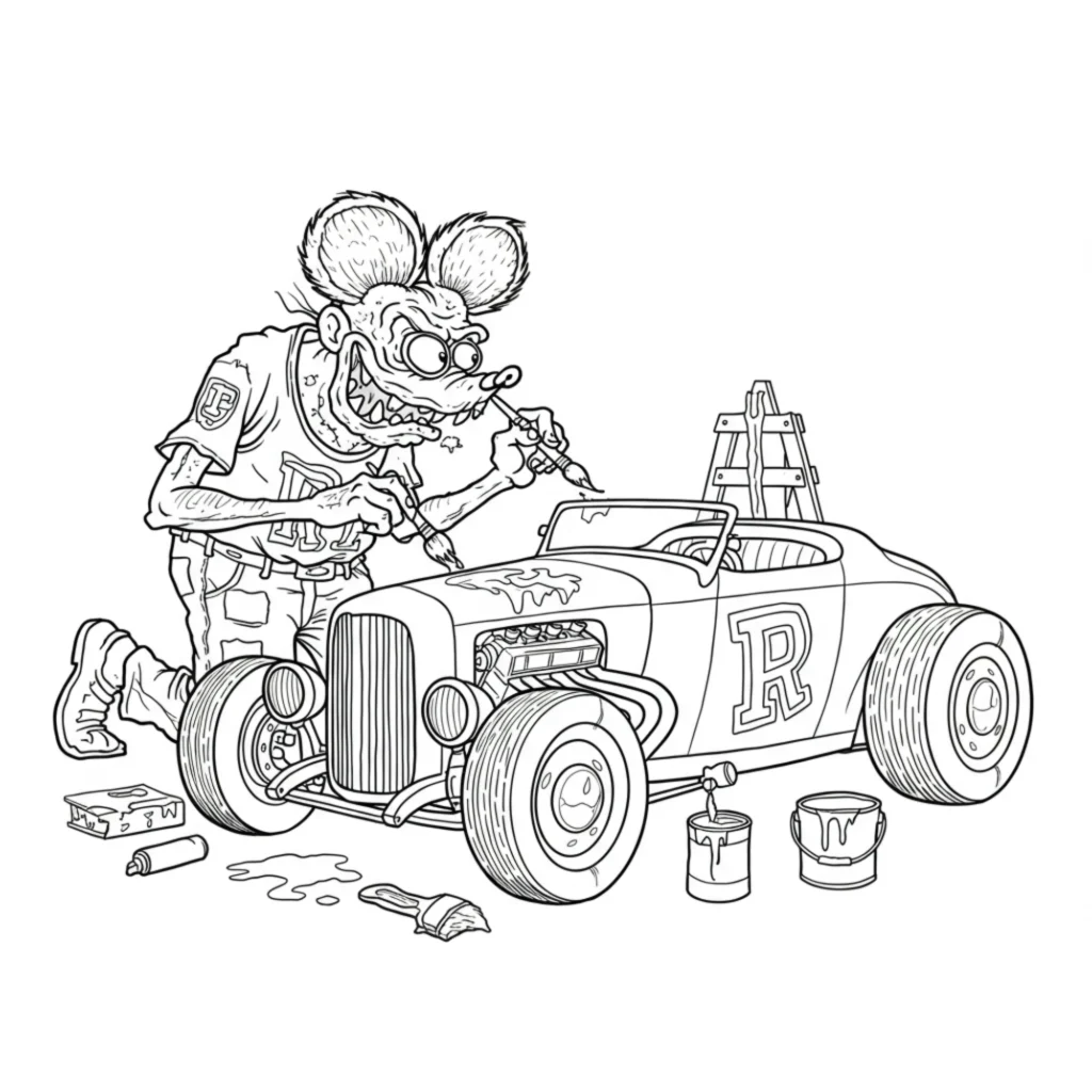 Rat fink coloring pages