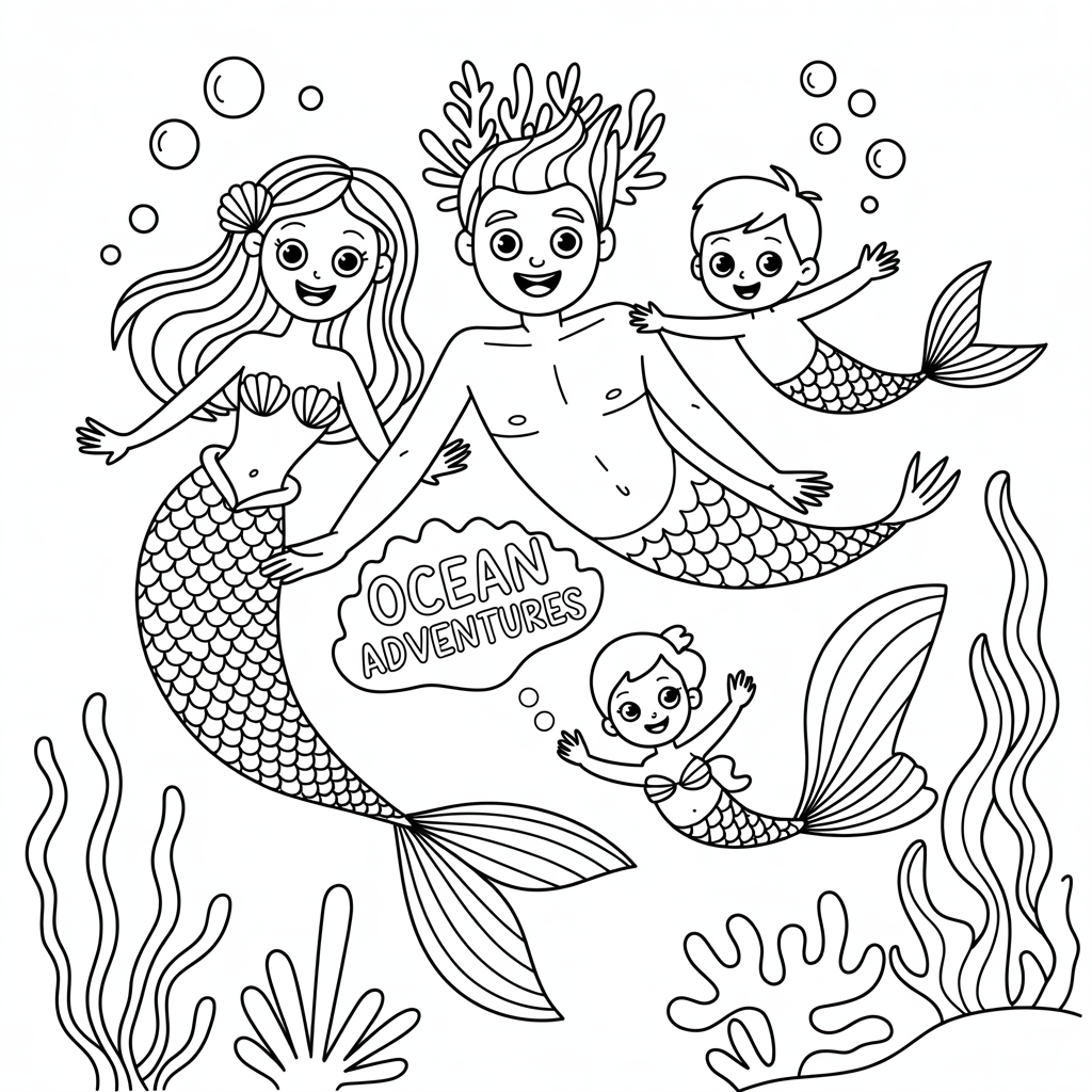 mermaid coloring pages 7