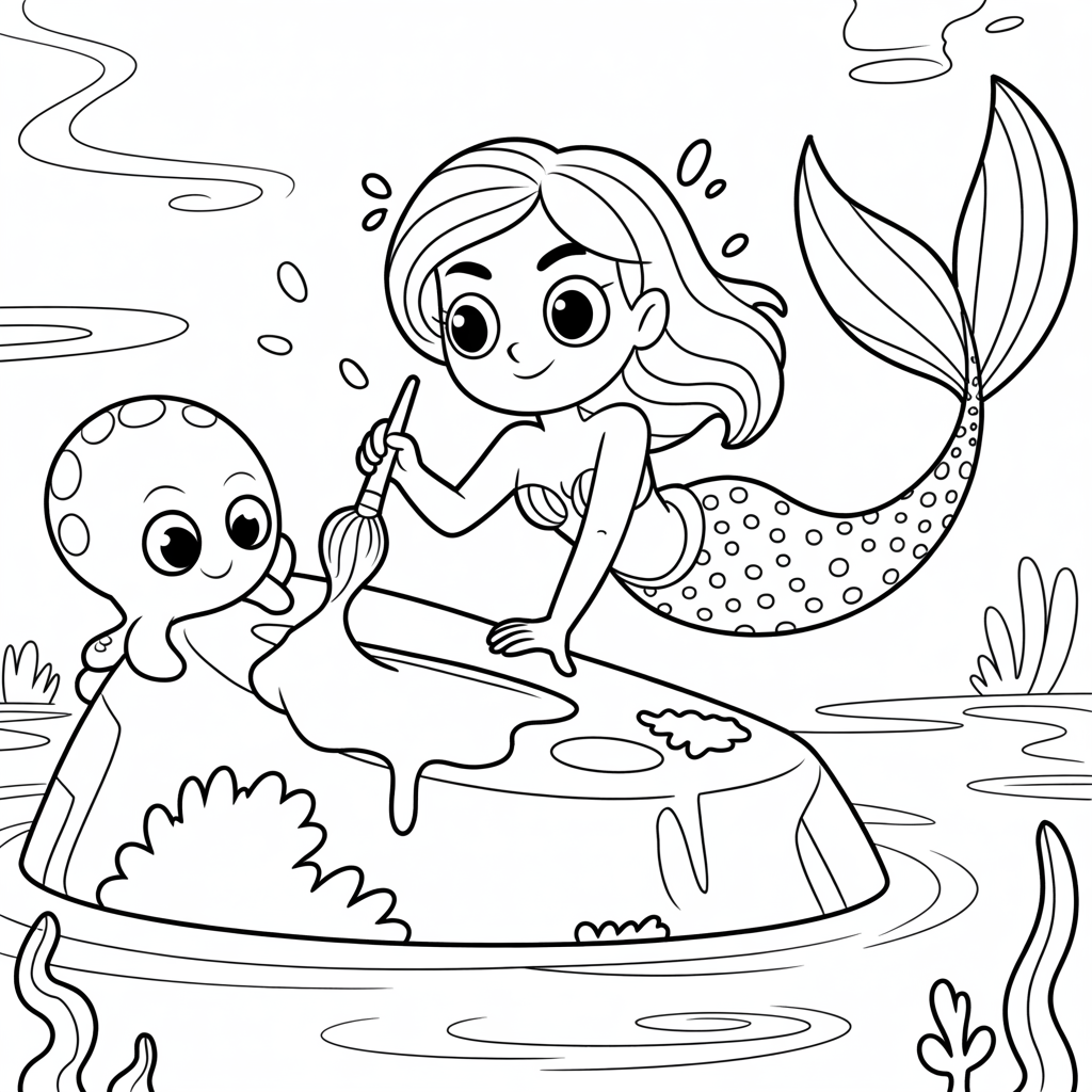 mermaid coloring pages 12