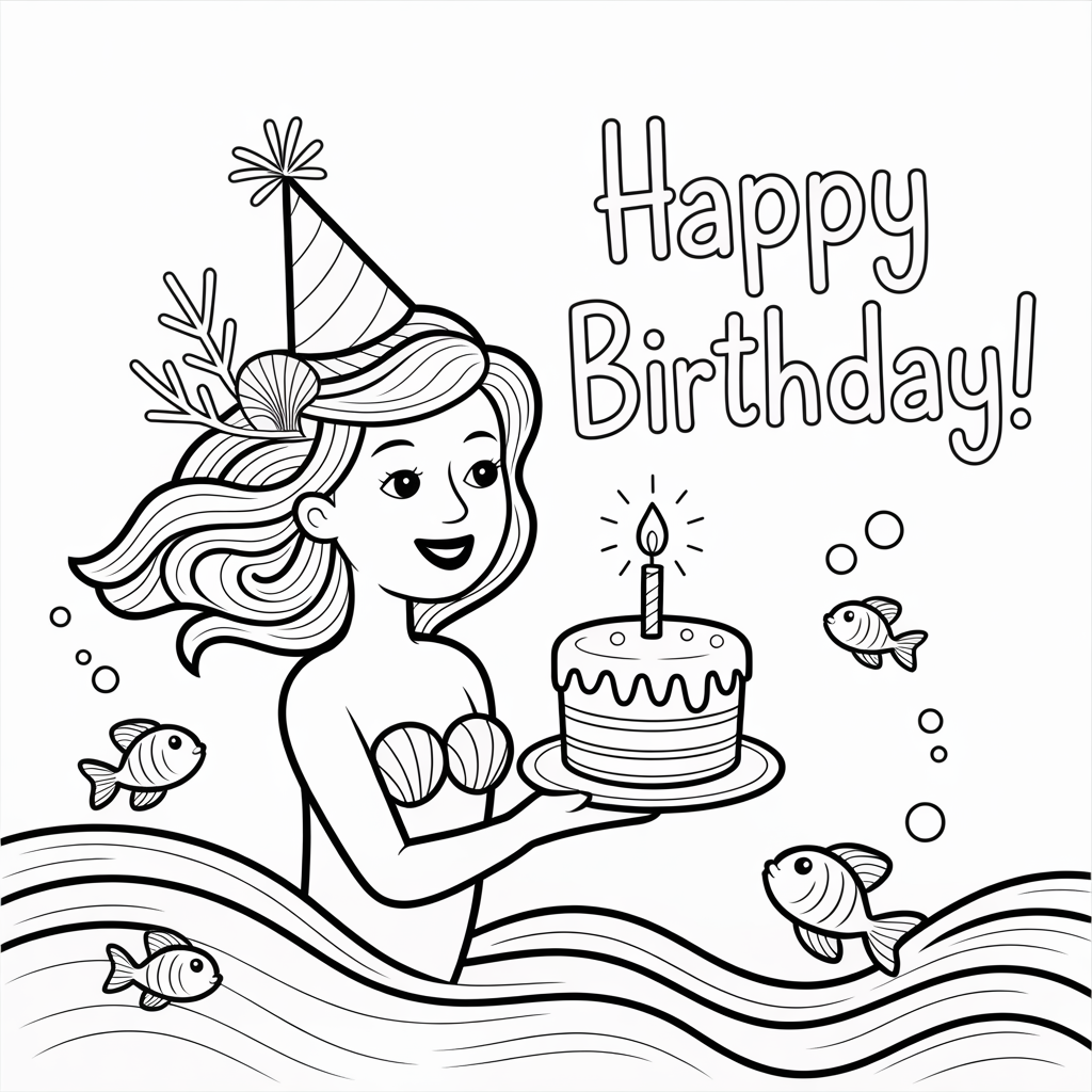mermaid coloring pages 17