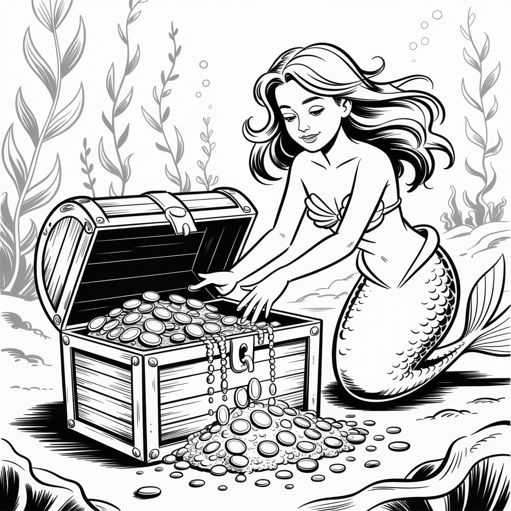 mermaid coloring pages 17