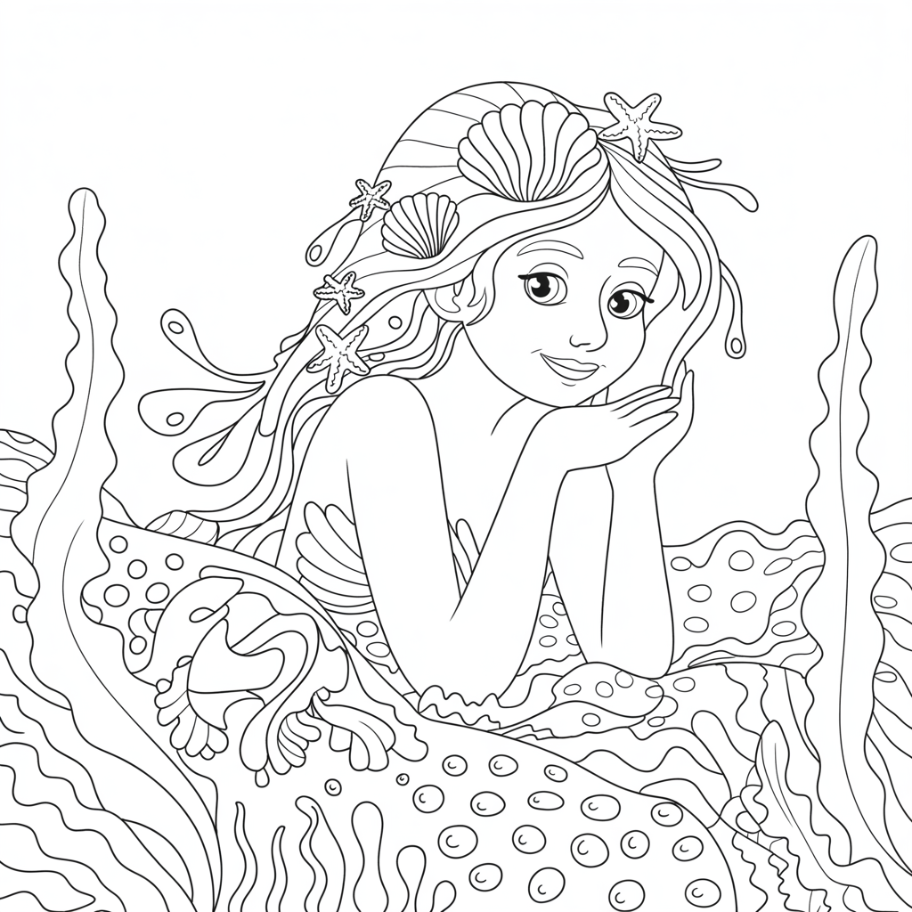 mermaid coloring pages 19