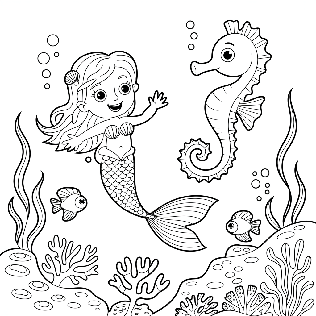 mermaid coloring pages 20