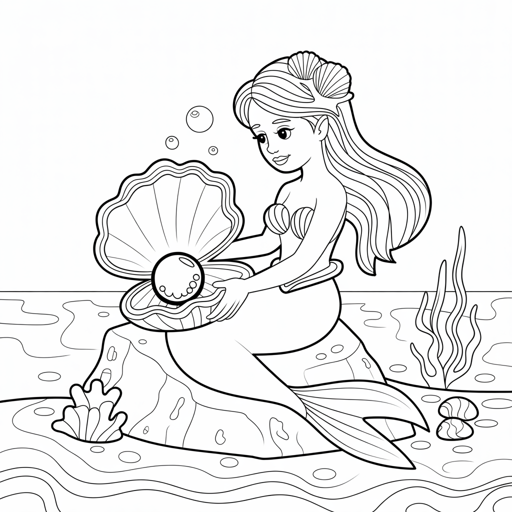 mermaid coloring pages 22