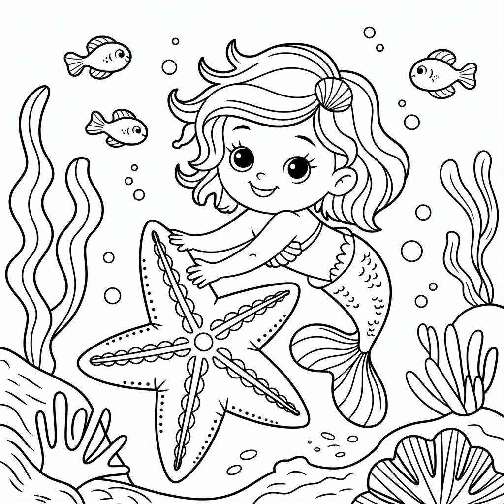 mermaid coloring pages 24