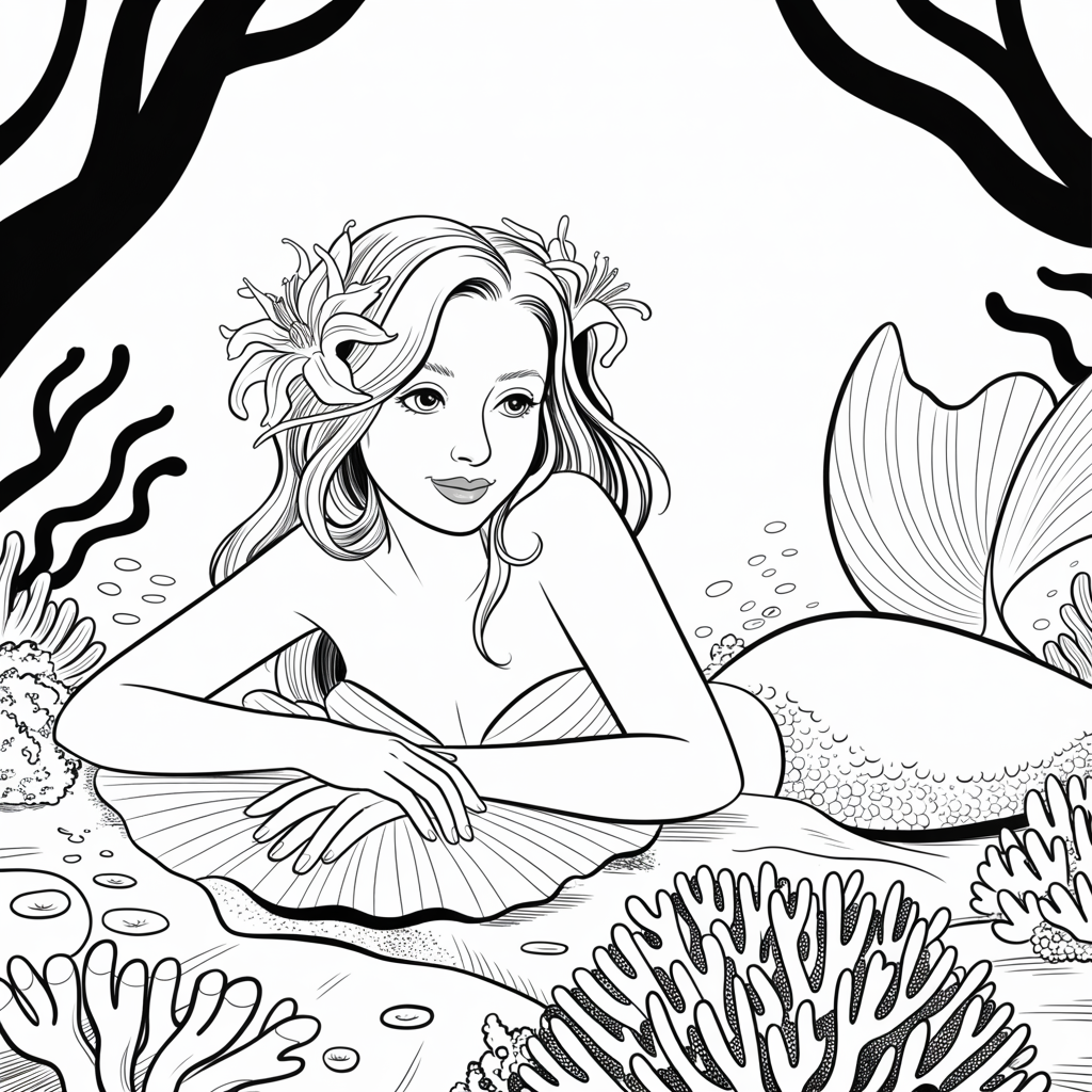 mermaid coloring pages 3
