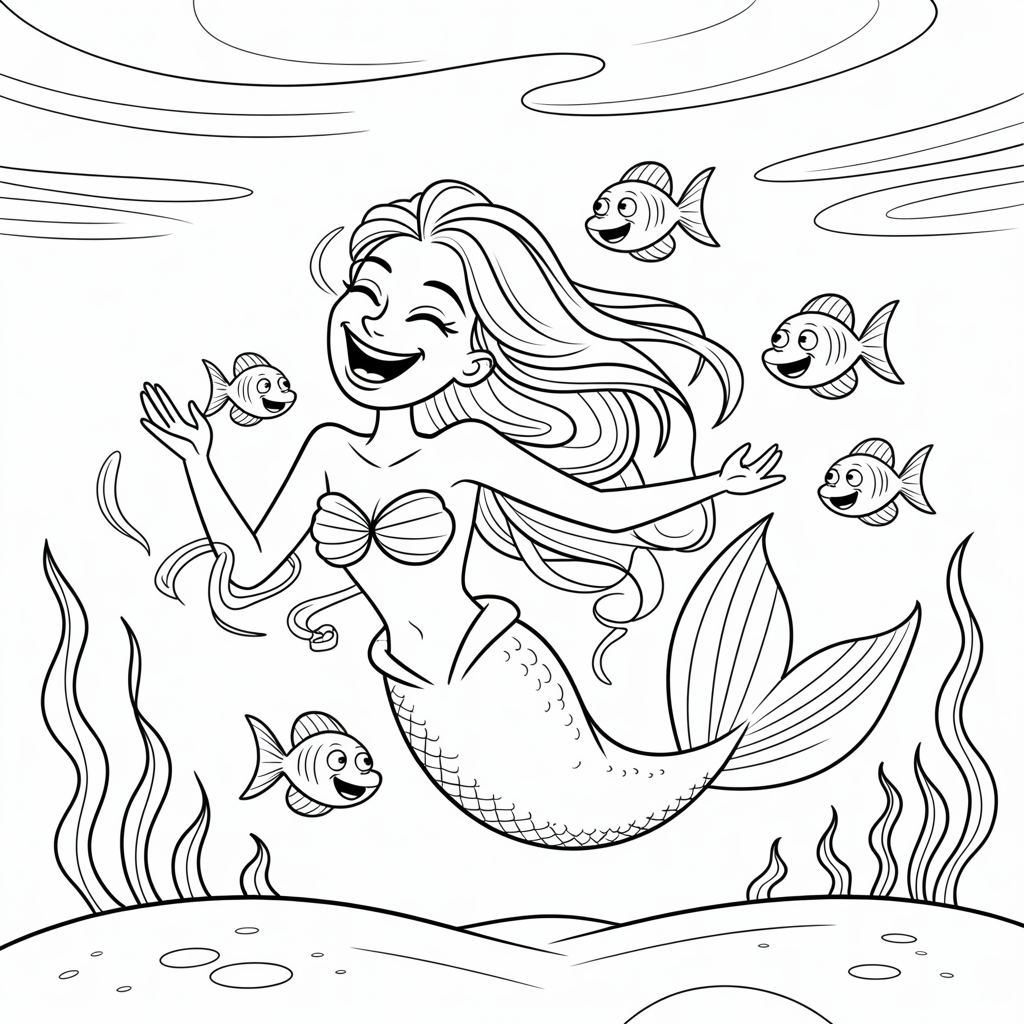 mermaid coloring pages 5