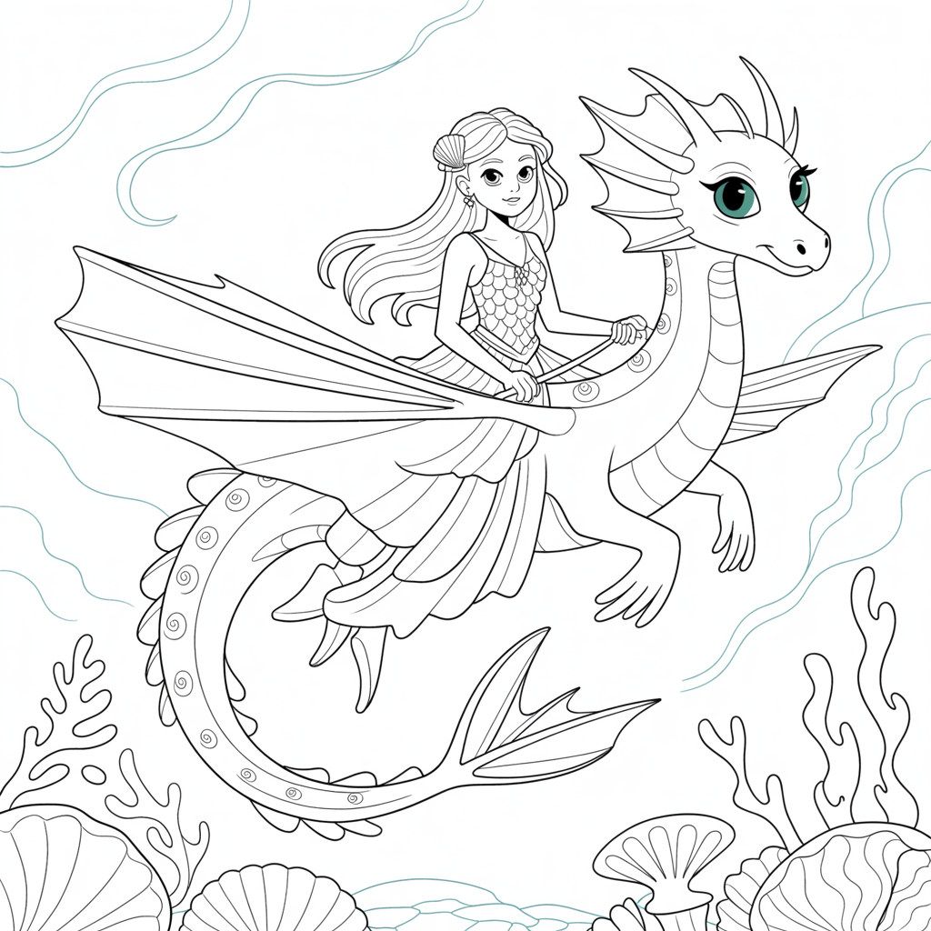 mermaid coloring pages 6
