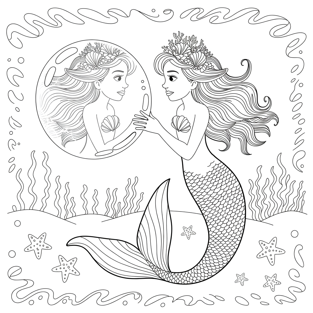 mermaid coloring pages 8