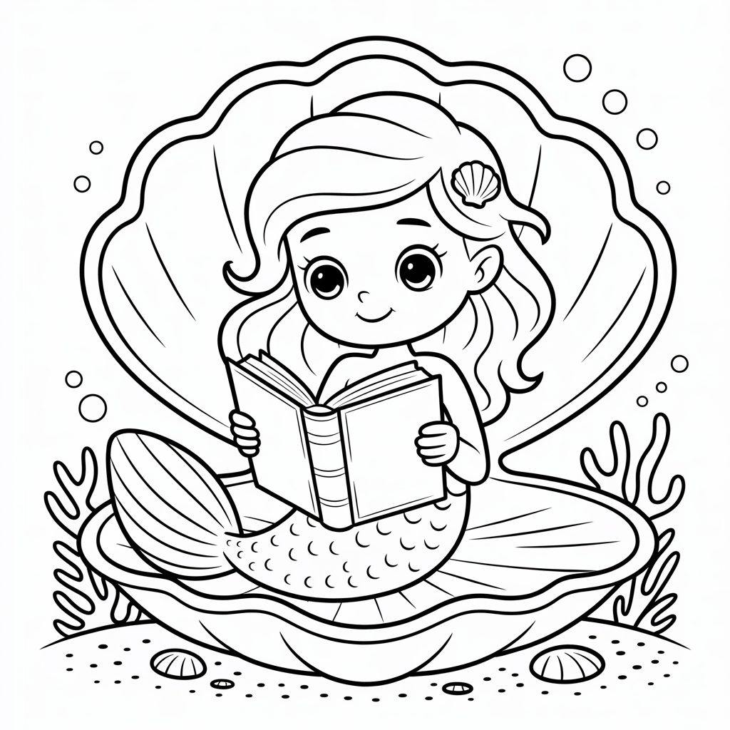mermaid coloring pages 9