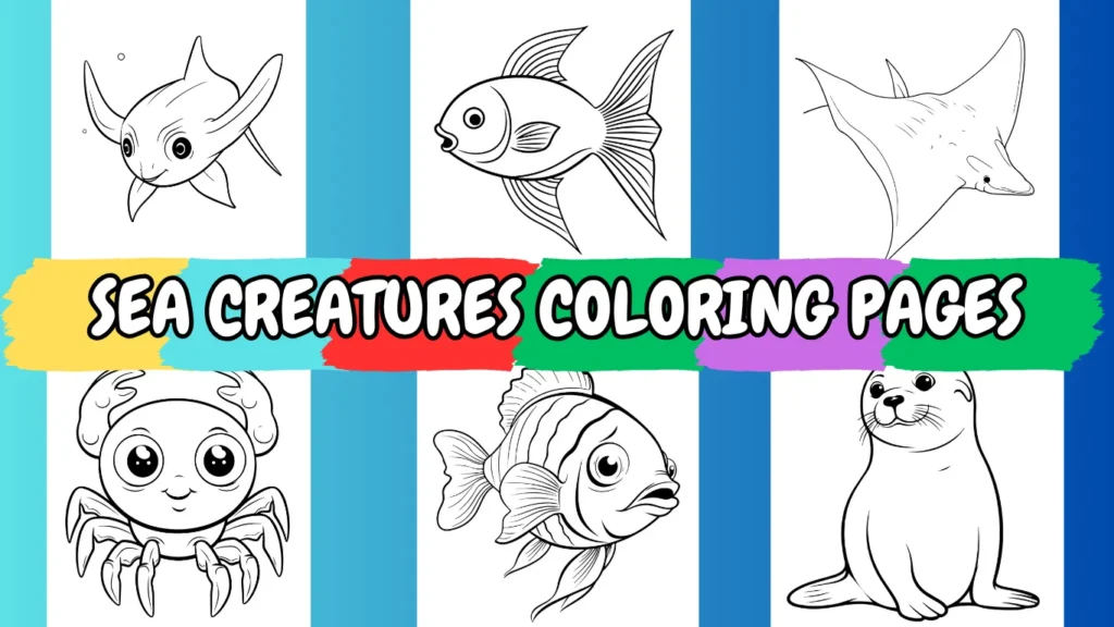 SEA CREATURES ANIMALS COLORING PAGES